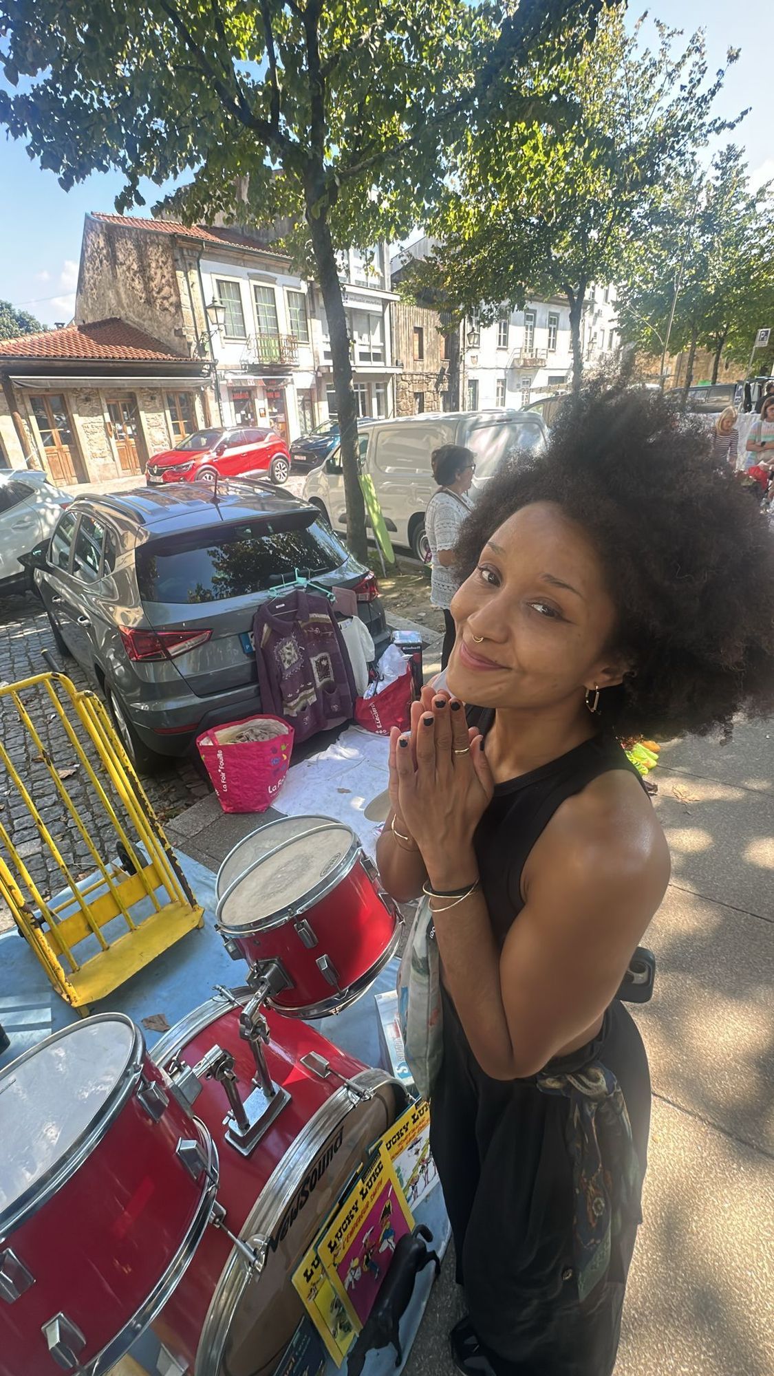 A resident at the weekly market in Braga